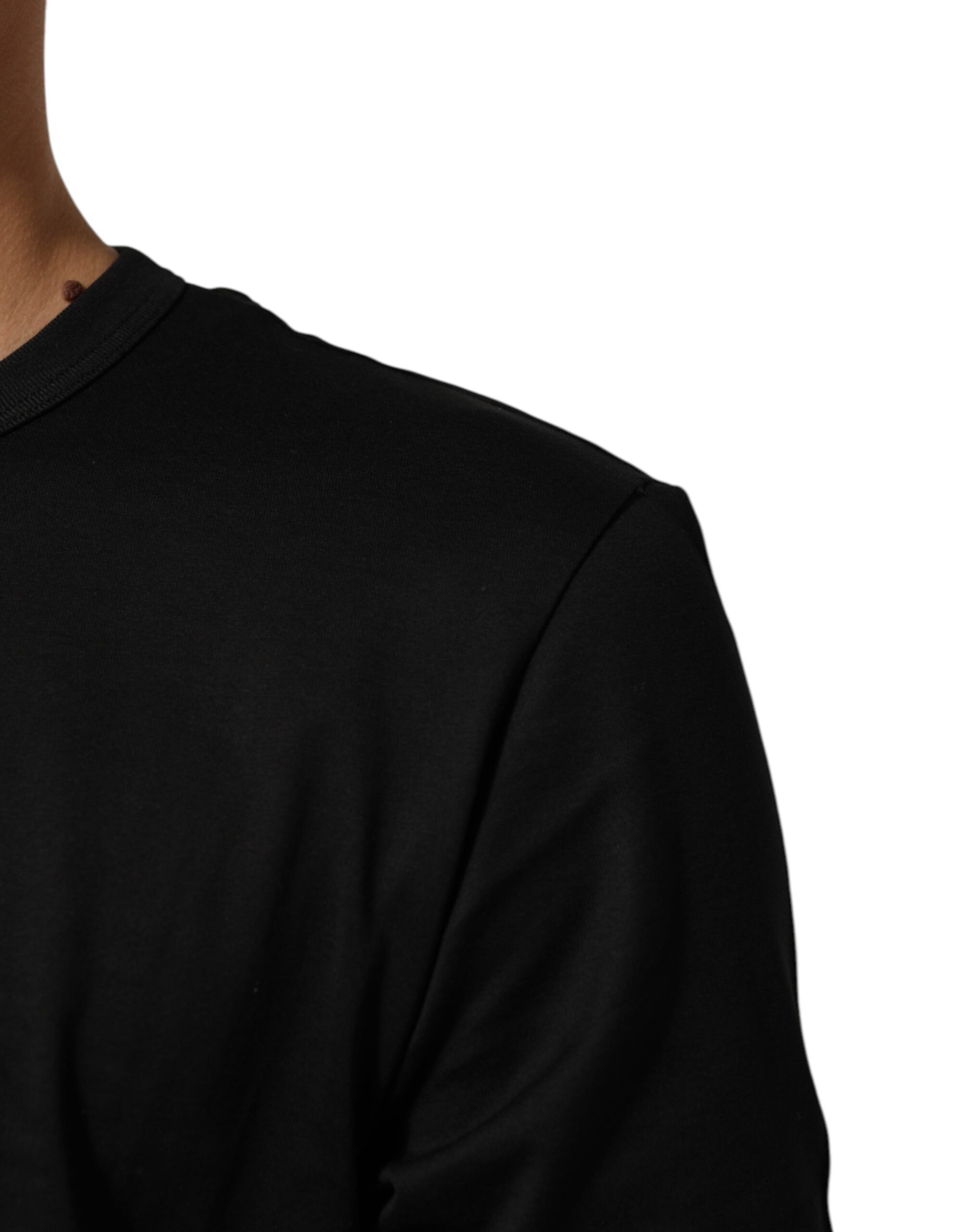 Black long sleeve shirt on a person