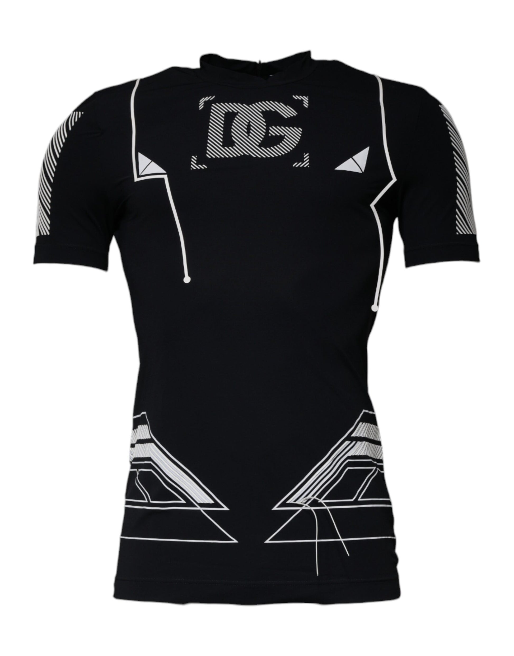 Black sleeveless shirt with white design on back