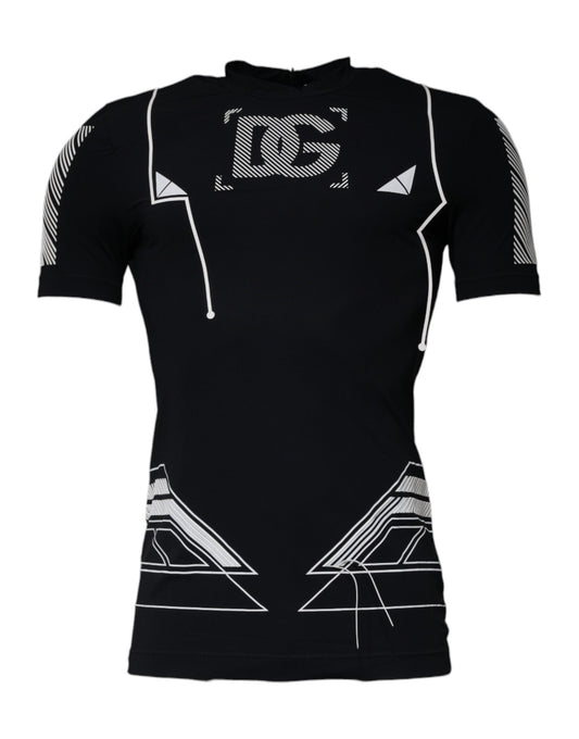 Black sleeveless shirt with white design on back