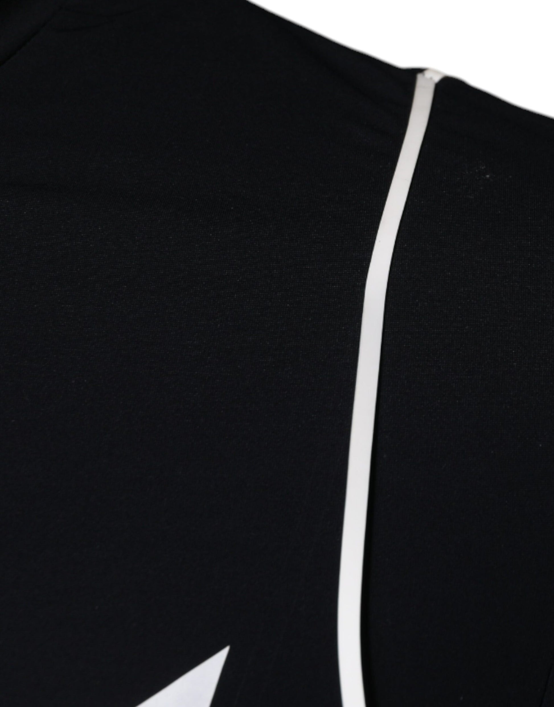 Black sleeveless top with white stripe on side