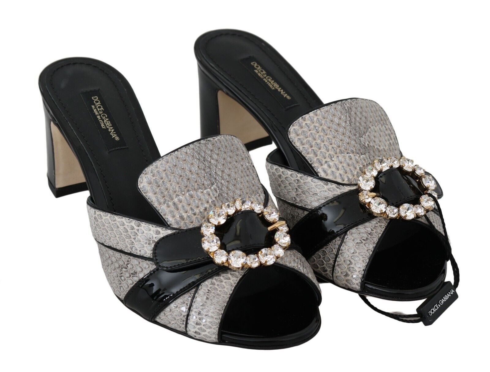 Pair of women's shoes with glittery straps and heels