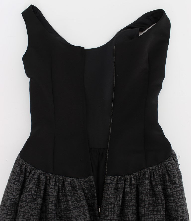 Black dress with ruffles at bottom