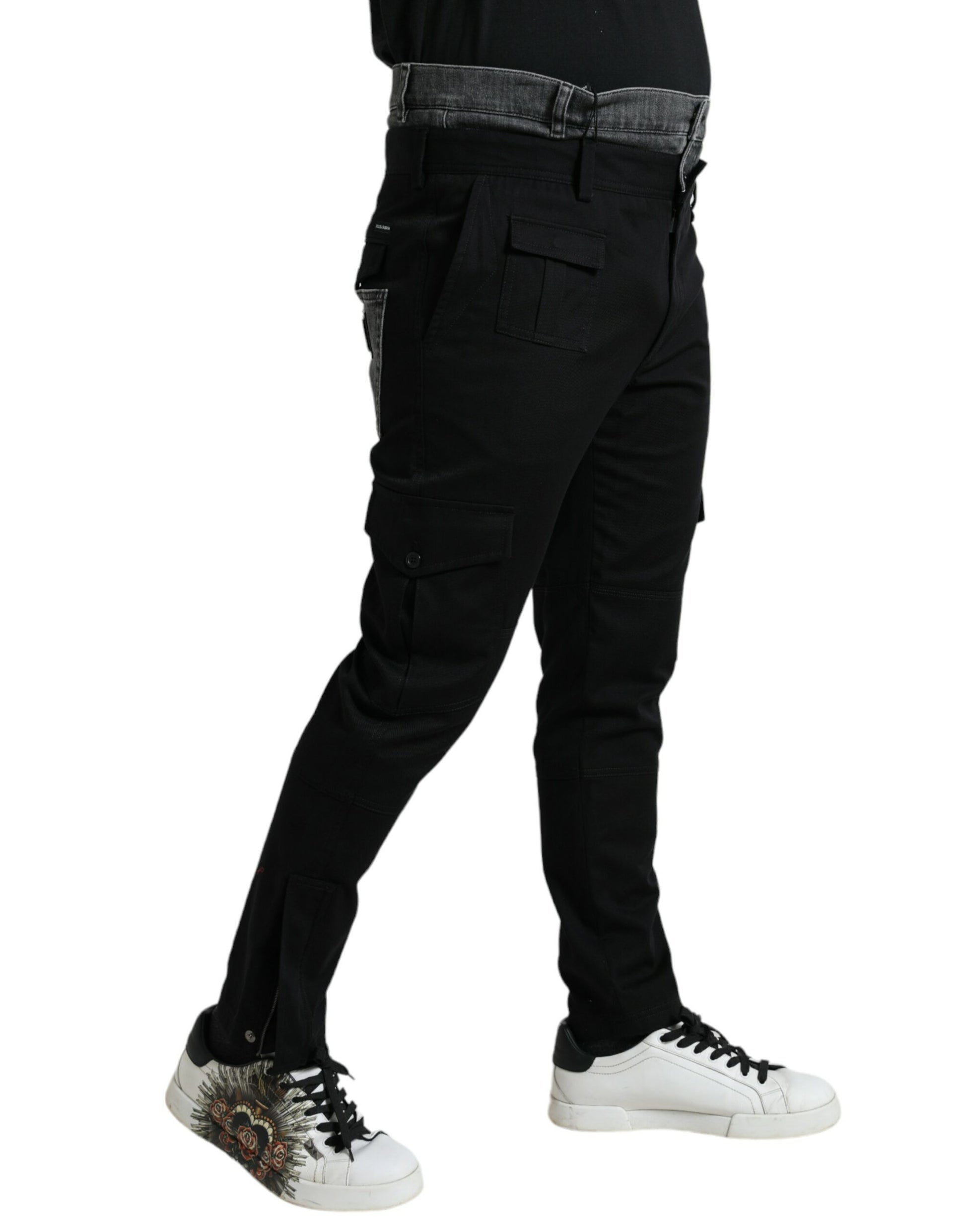 Pair of black pants with cargo pockets