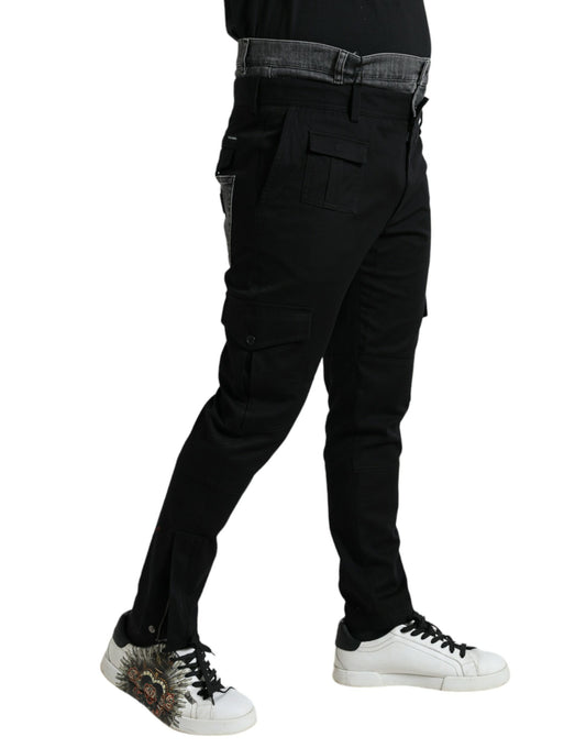 Pair of black pants with cargo pockets