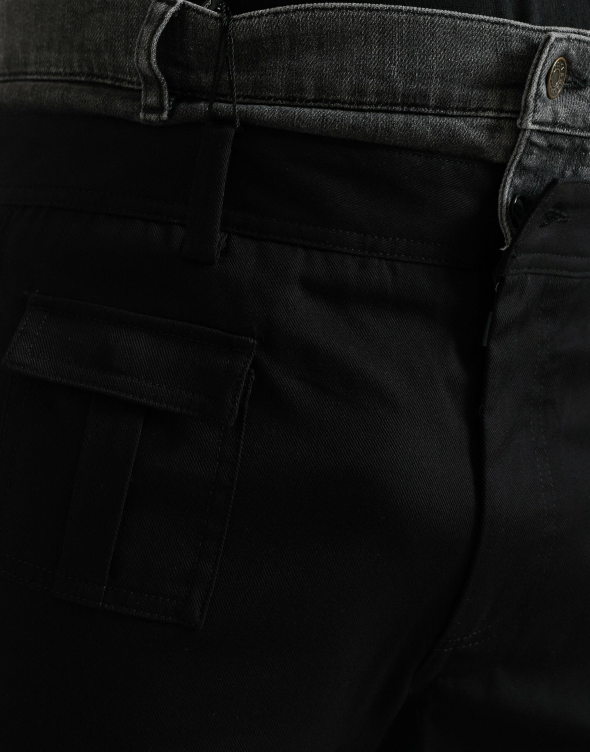 Pair of black jeans with pockets on back