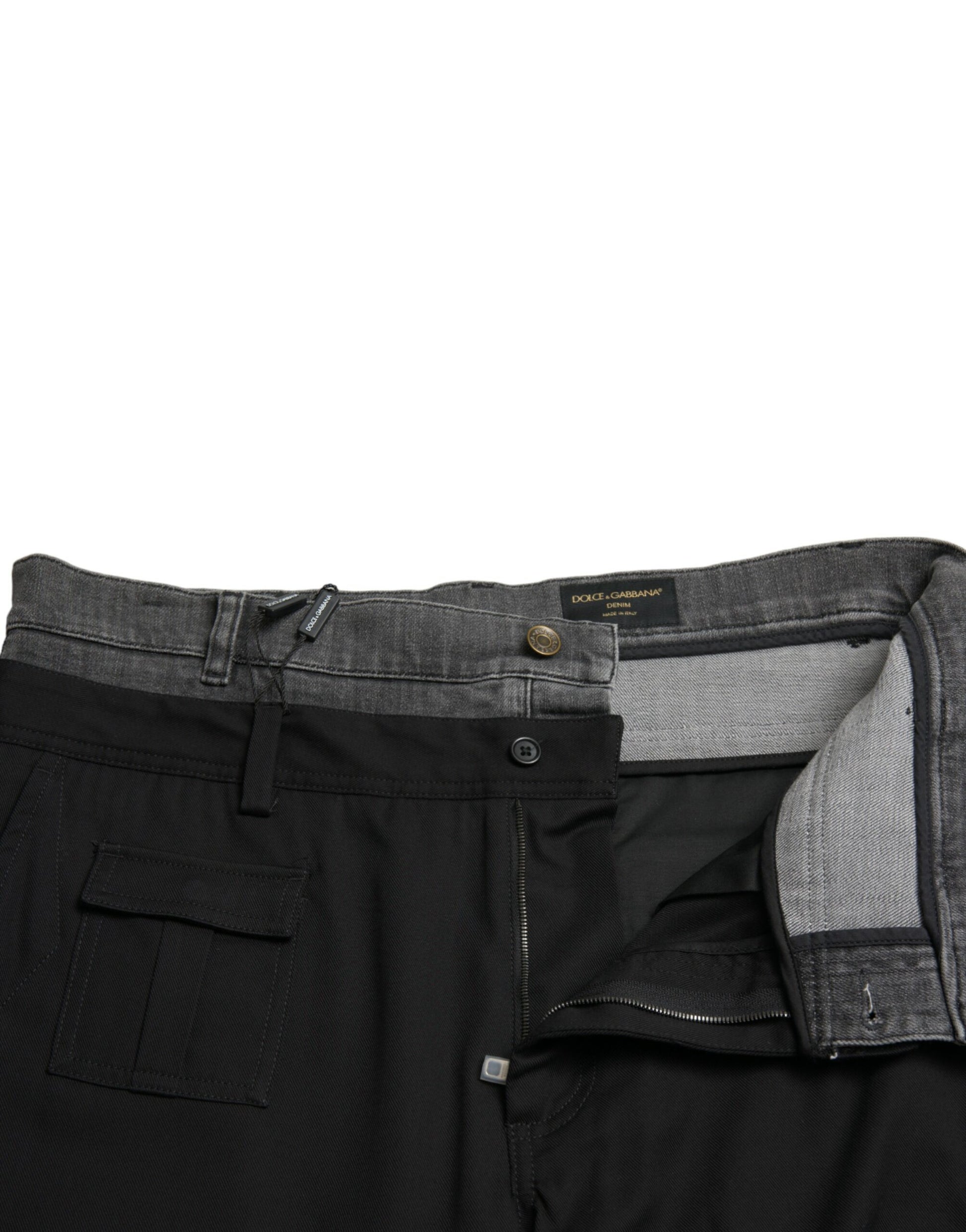 Pair of jeans with zipper down front