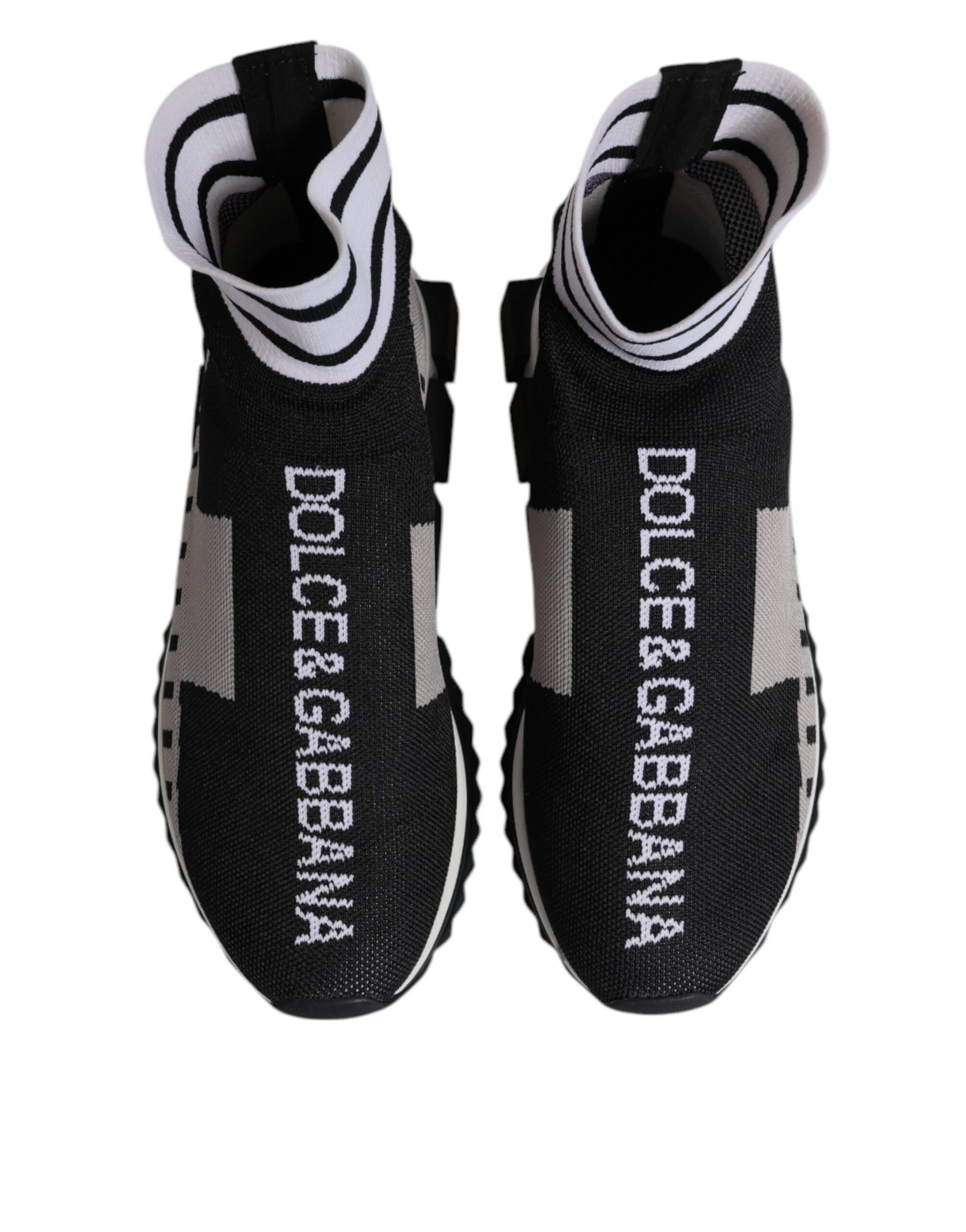 Pair of black, gray, and white women's sneakers with brand name on side