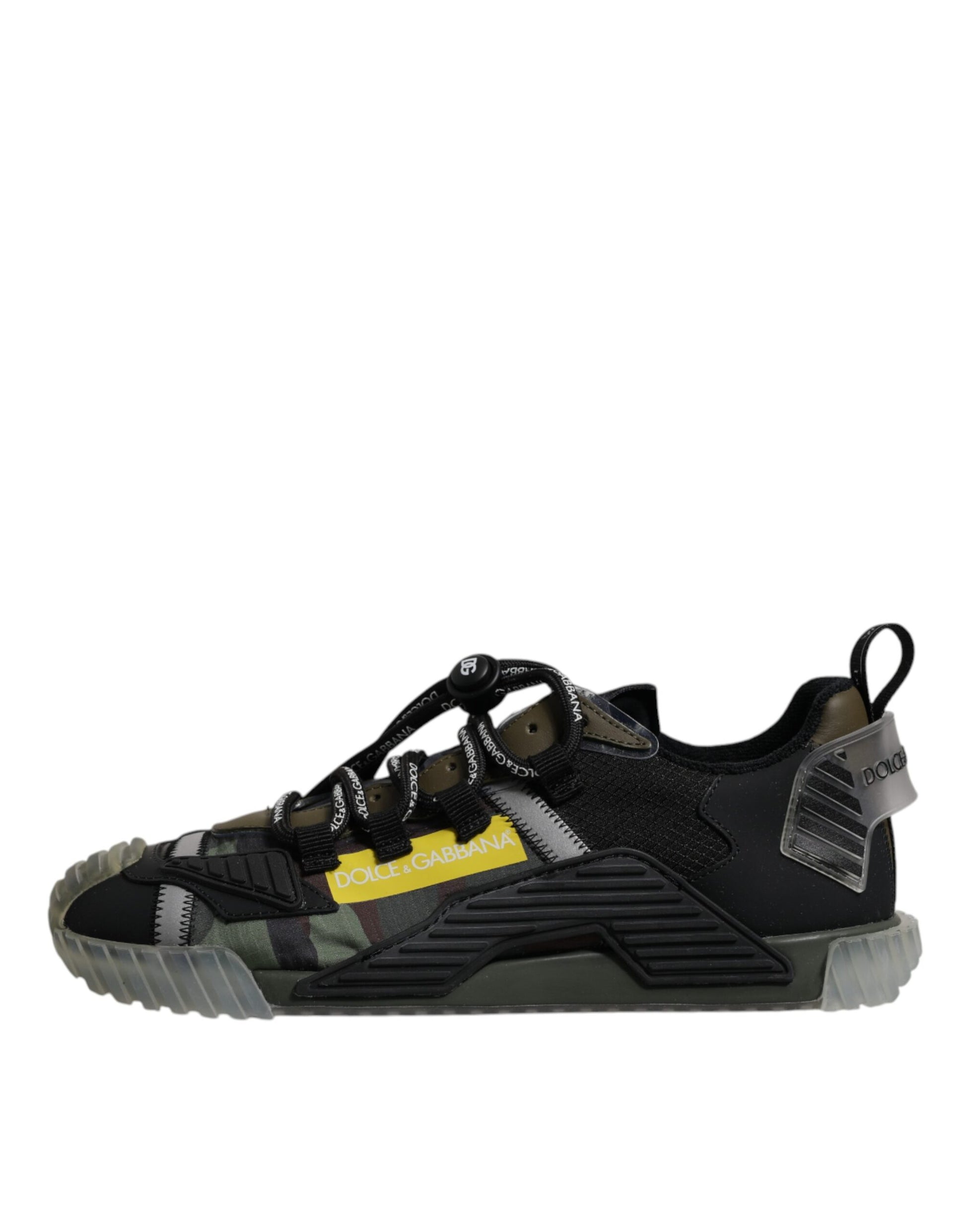 Black and yellow baby shoe with laces