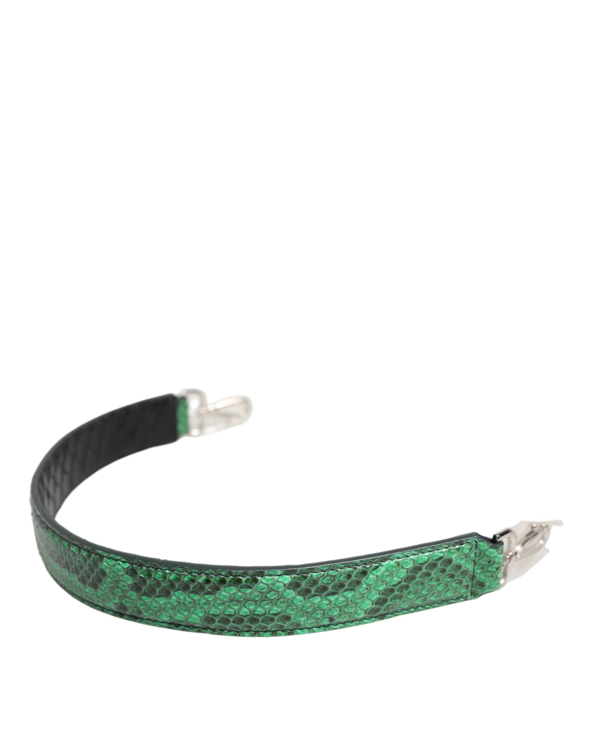 Bracelet with green and black patterned band