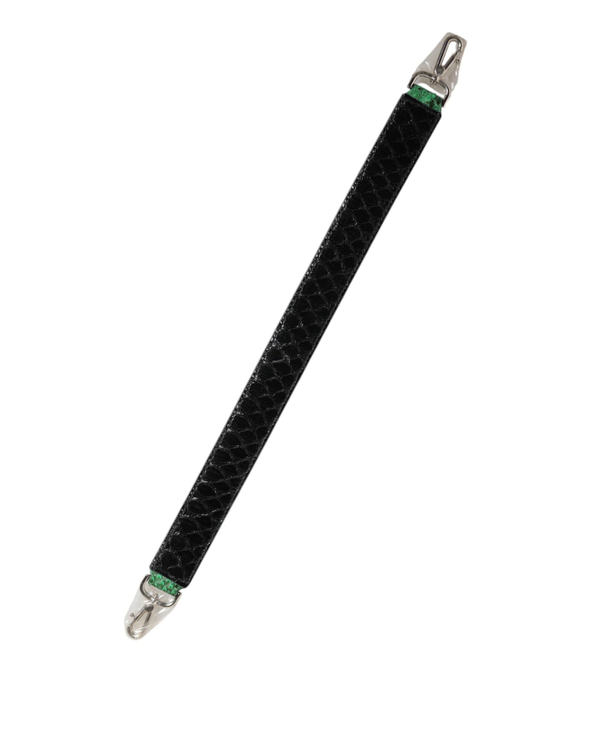 Black bracelet with green accent