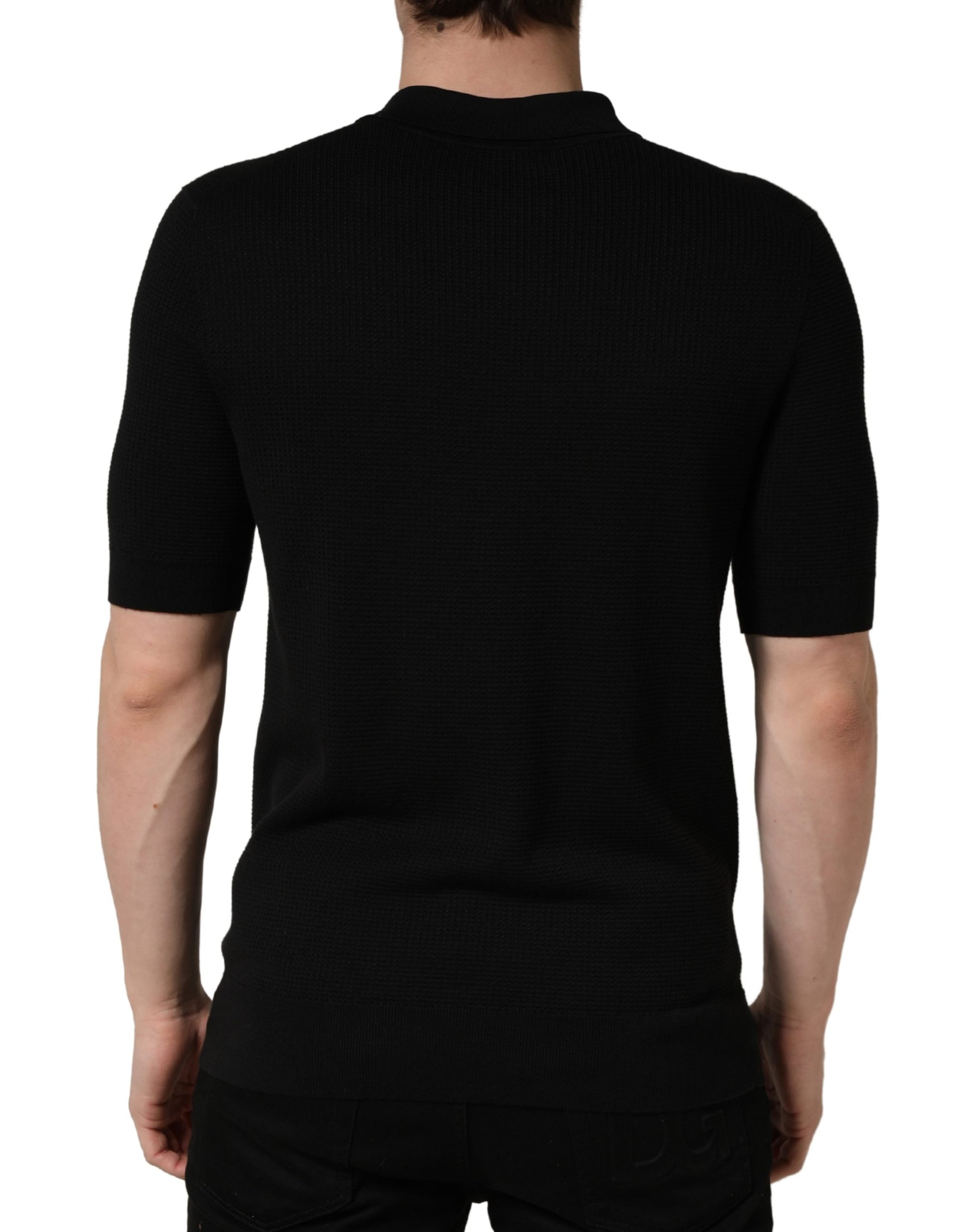 Black crew neck sweater on mannequin