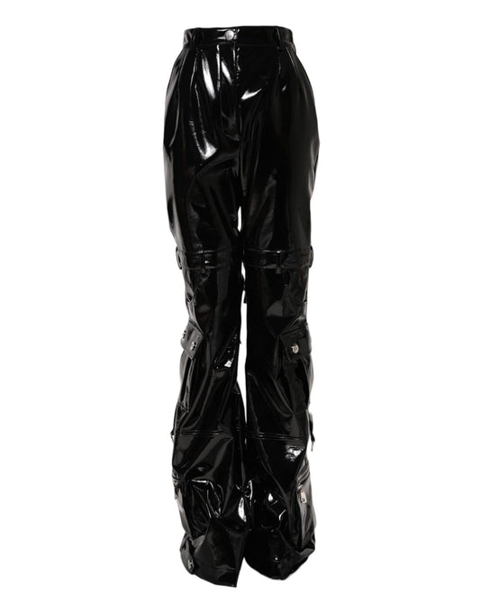 Black pants with shiny material
