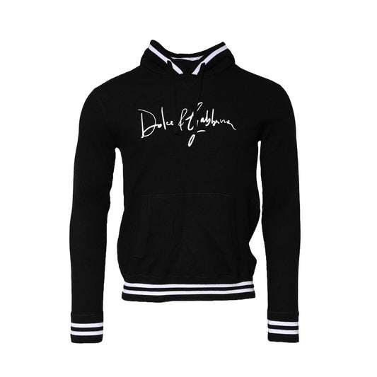 Black hoodie with white lettering