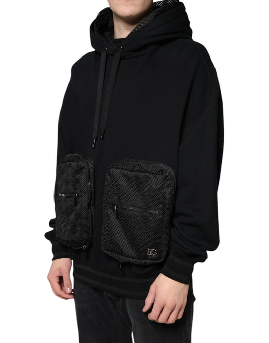Black hoodie with pockets on sides