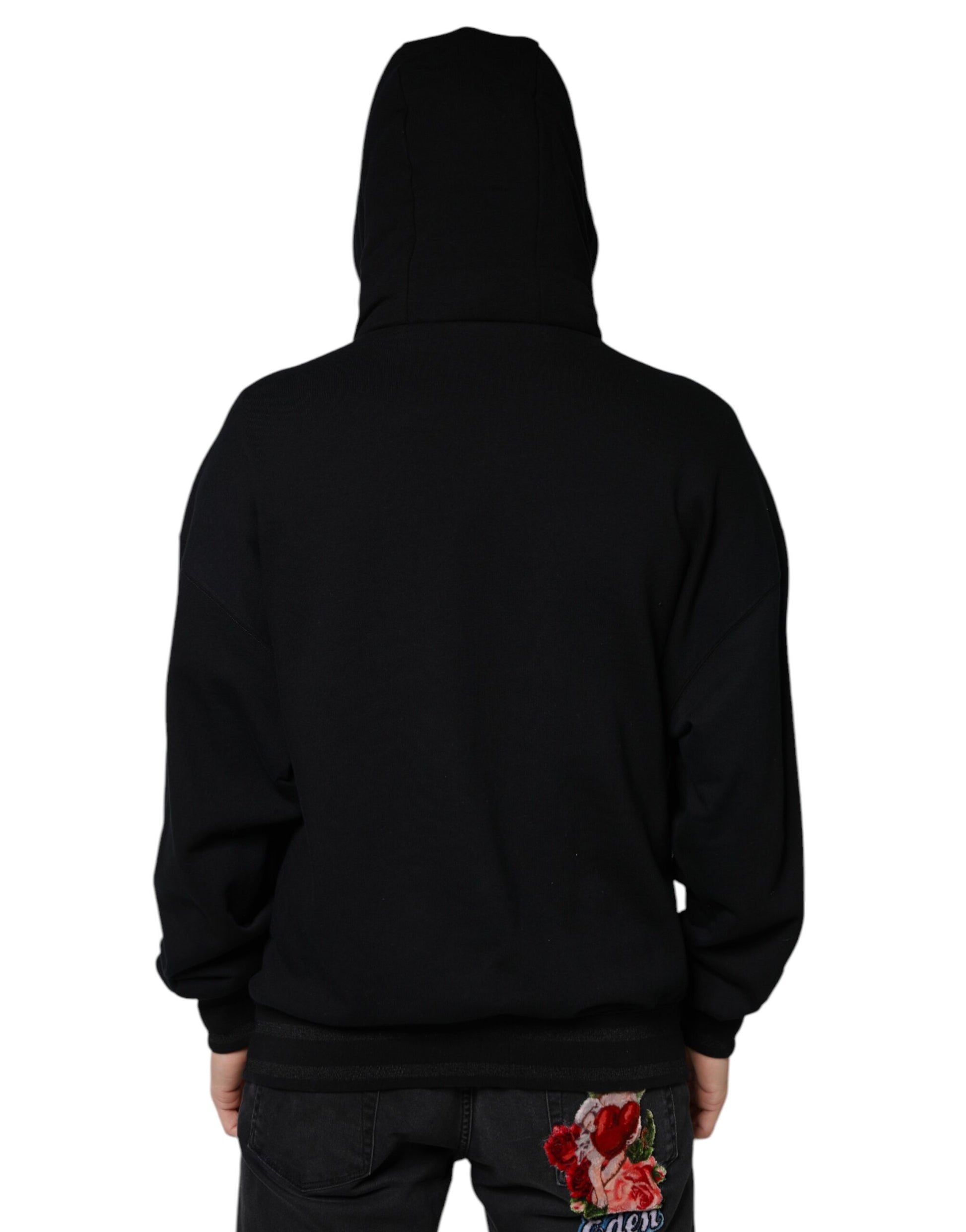 Black hoodie with floral design on back