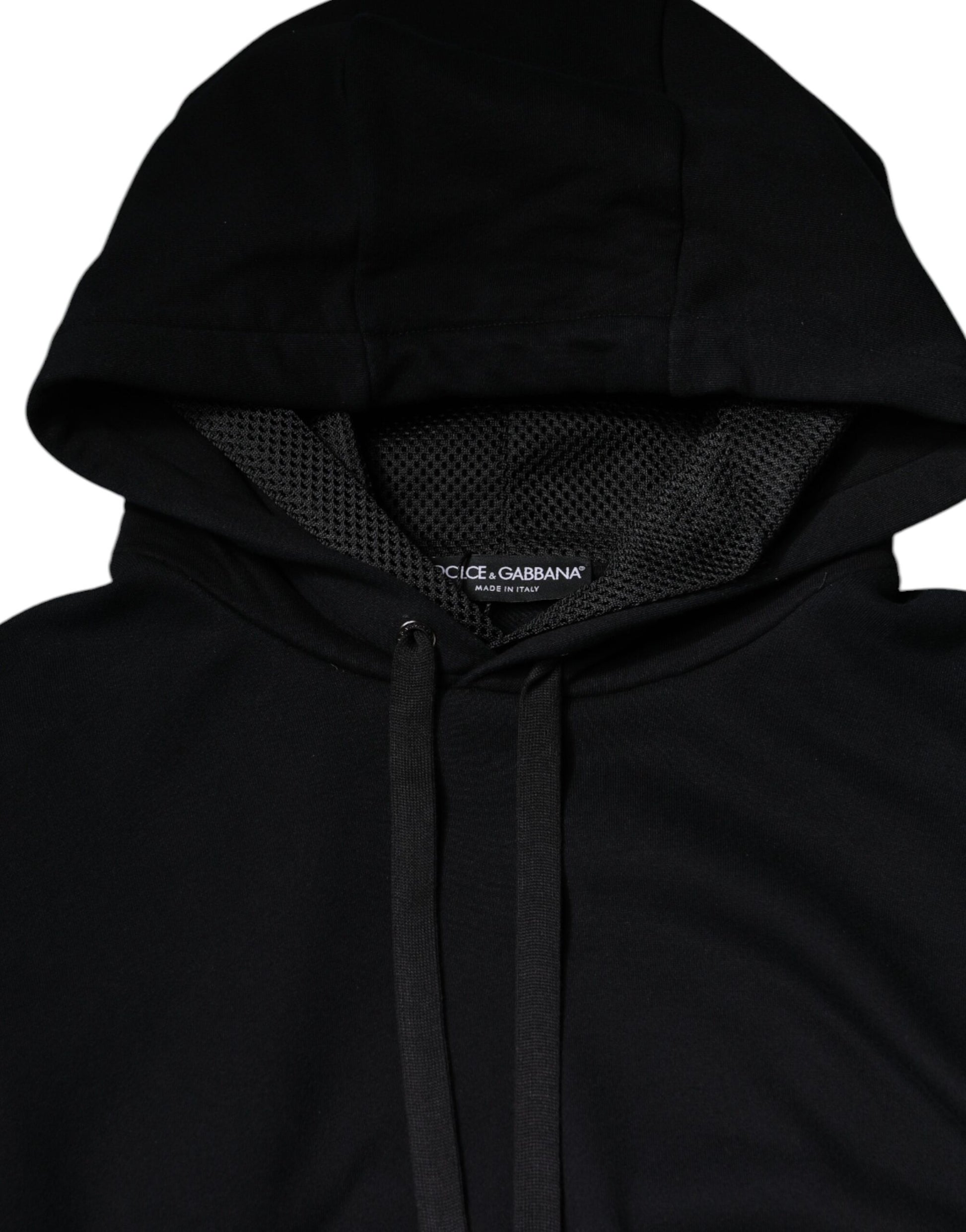 Black hoodie with zipper and drawstring