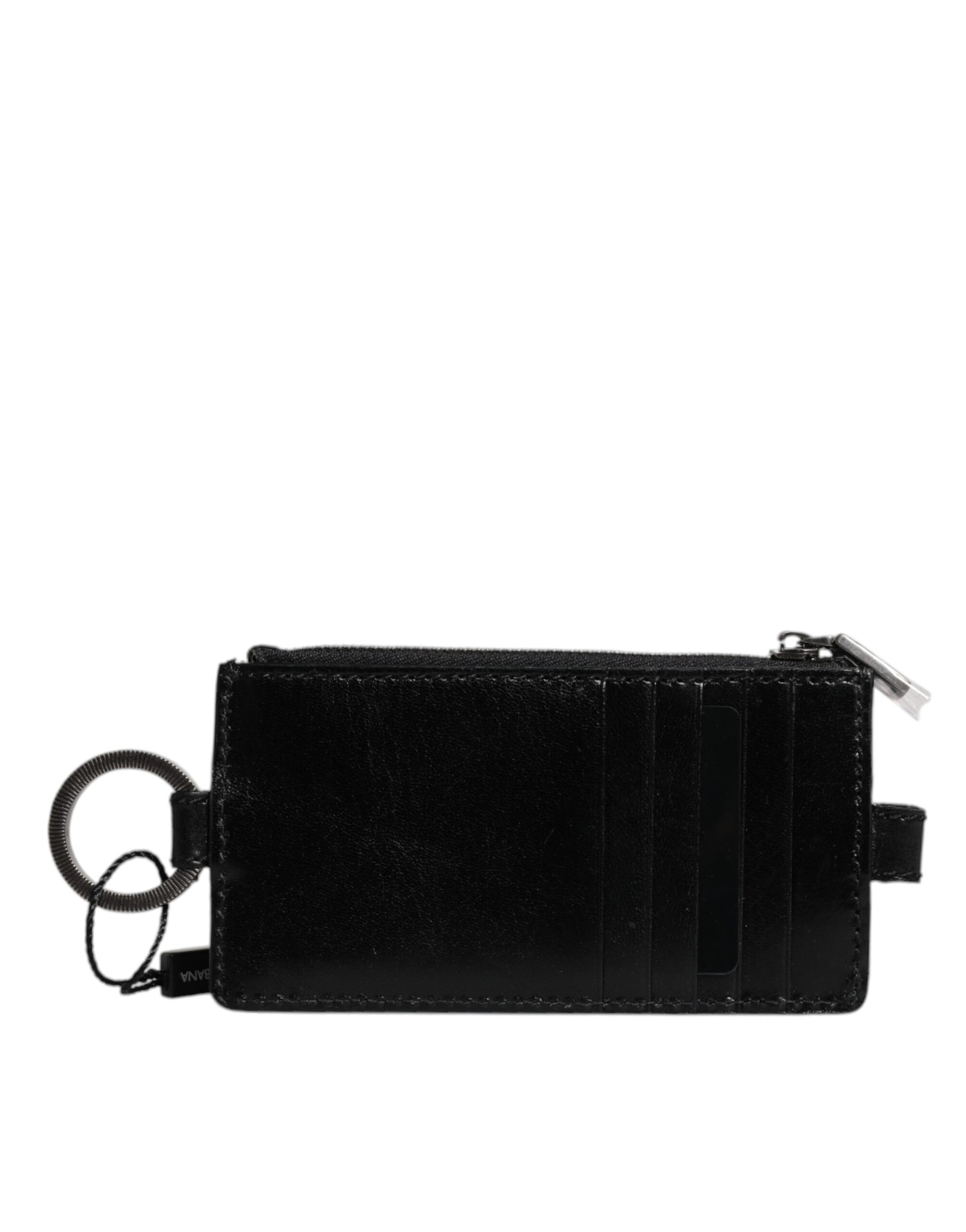 Black wallet with zipper closure