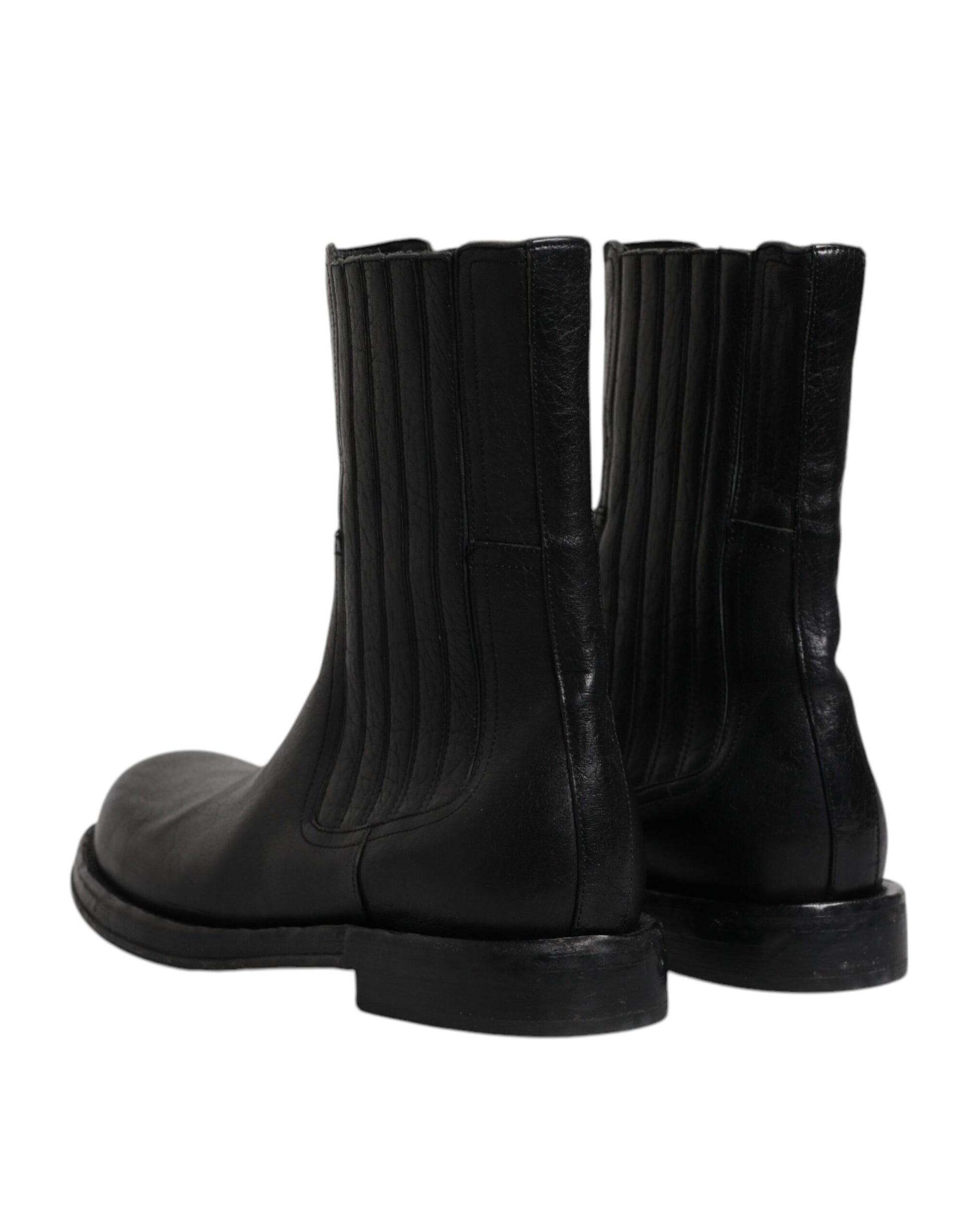 Pair of black boots with laces