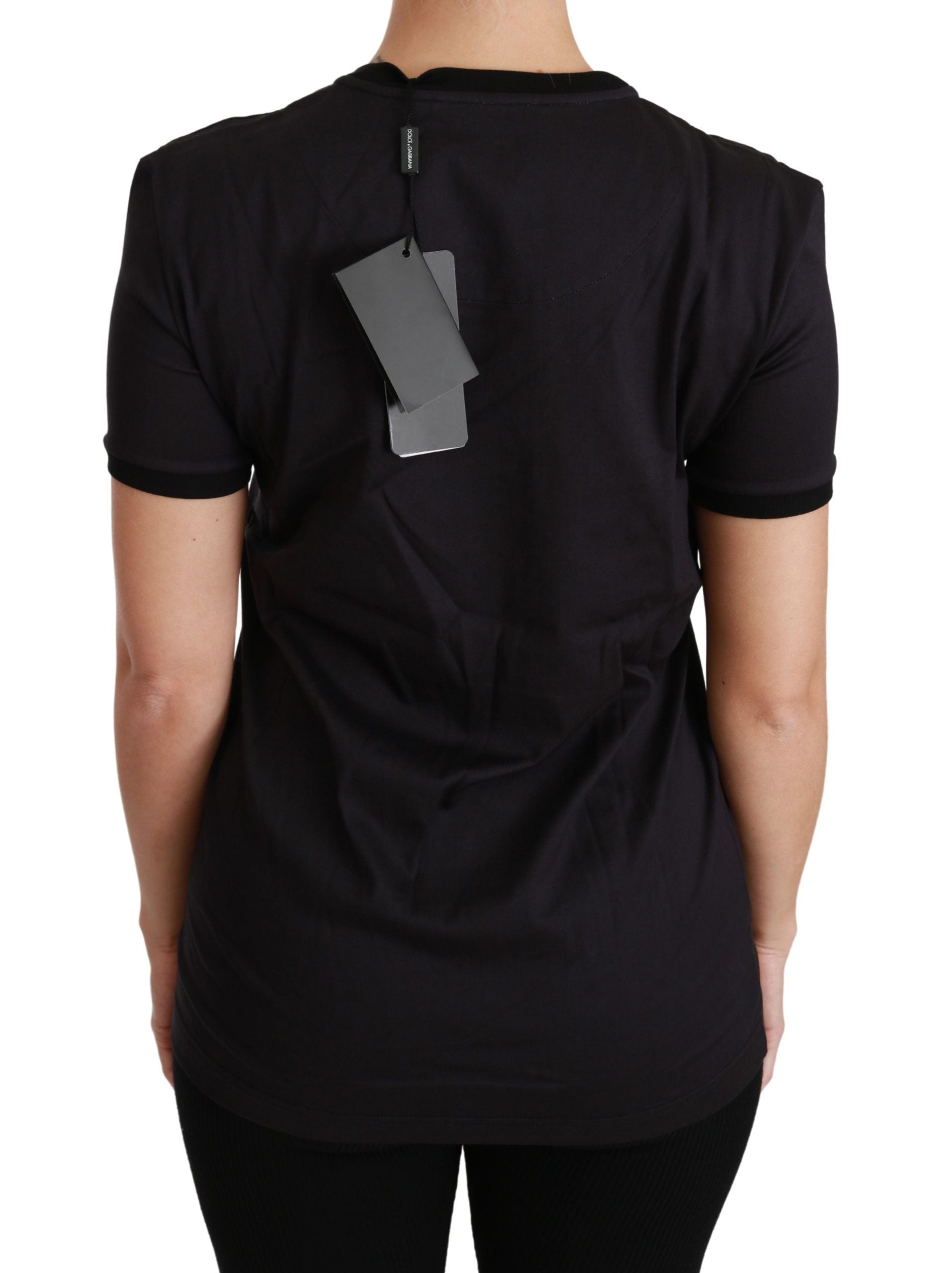 Black shirt with tag on back