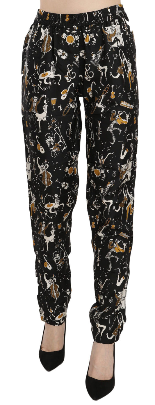 Pair of patterned pants on a mannequin