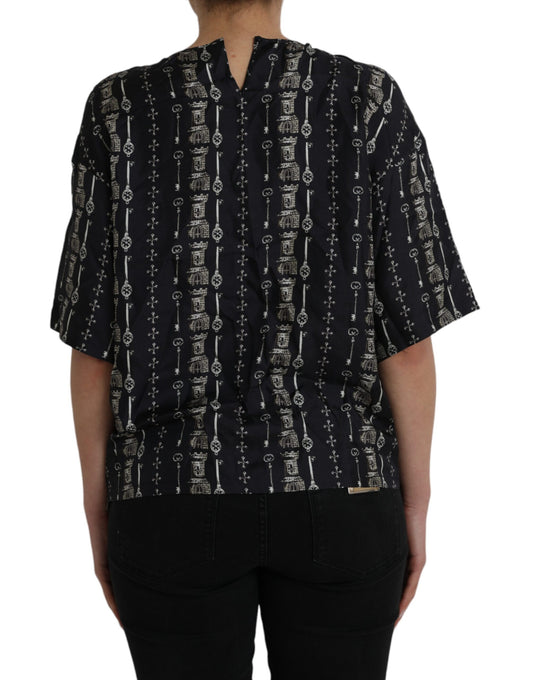 Black shirt with white pattern on back