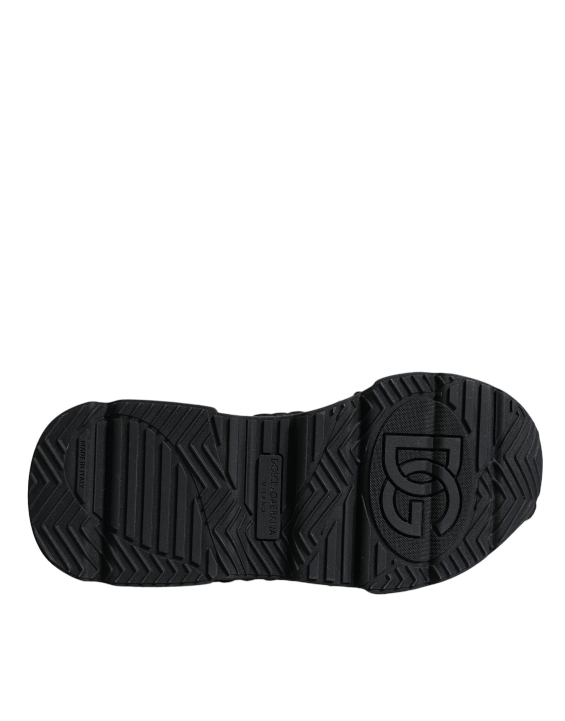 Black and white shoe sole with logo