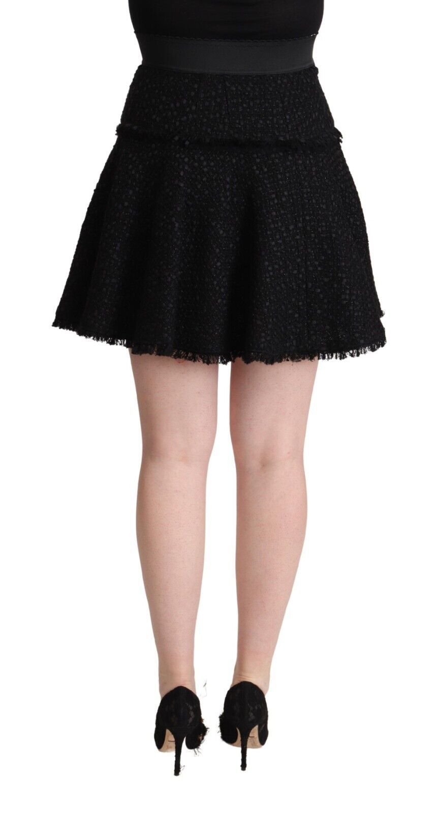 Black short skirt with lace detailing