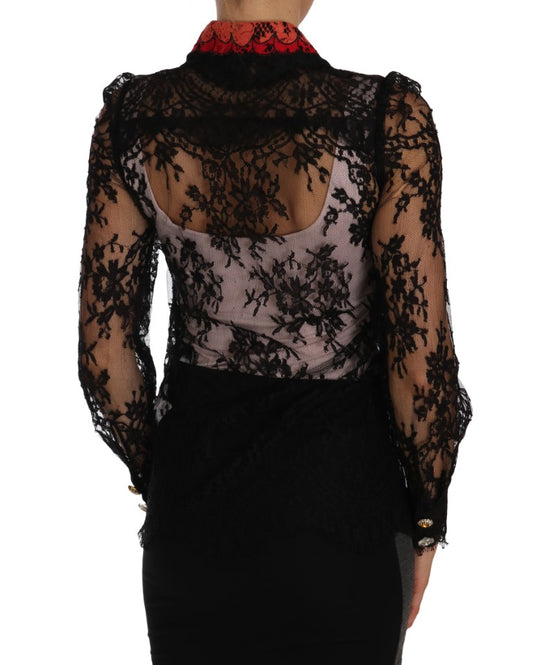Black lace backless top with long sleeves