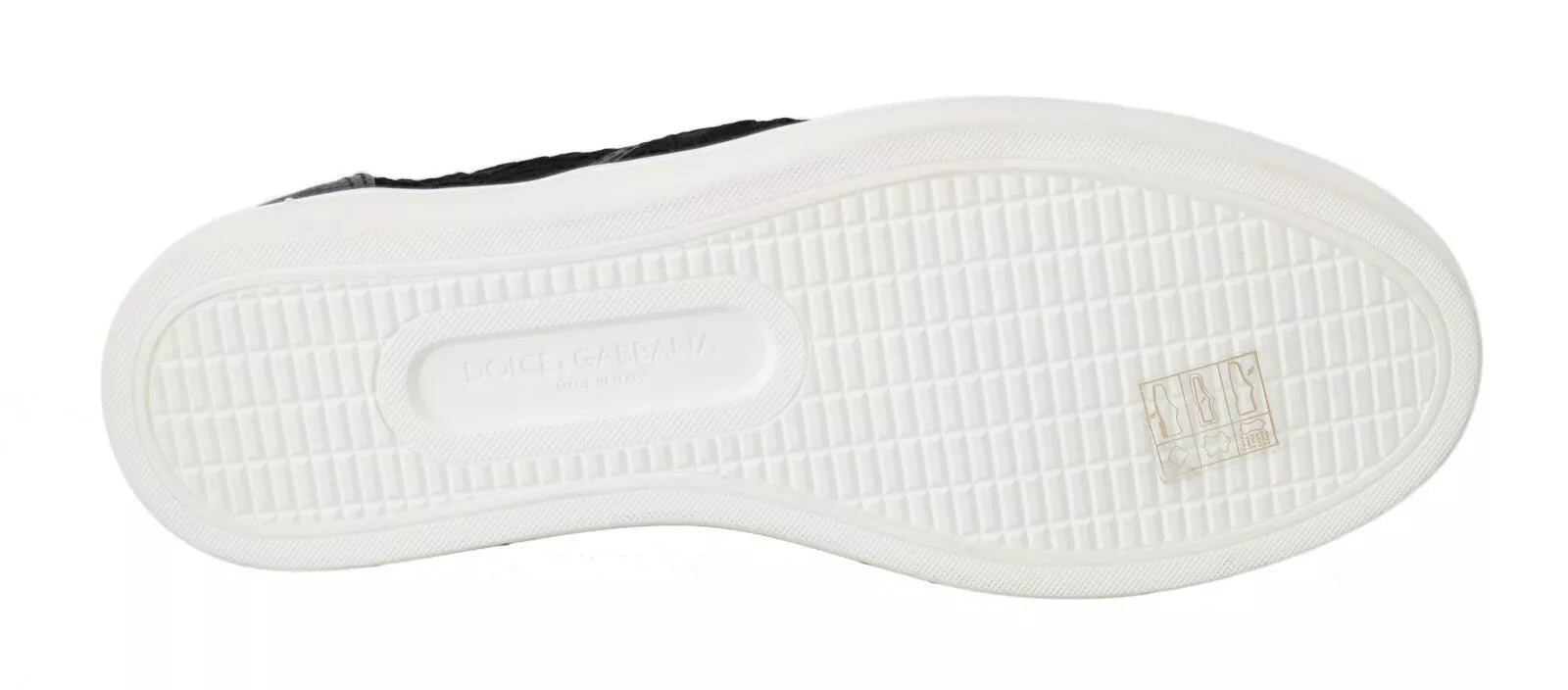 A pair of black lace leather slip-on shoes with a logo on the side