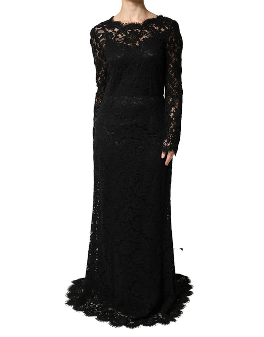 A black lace long sleeve maxi dress from Dolce & Gabbana