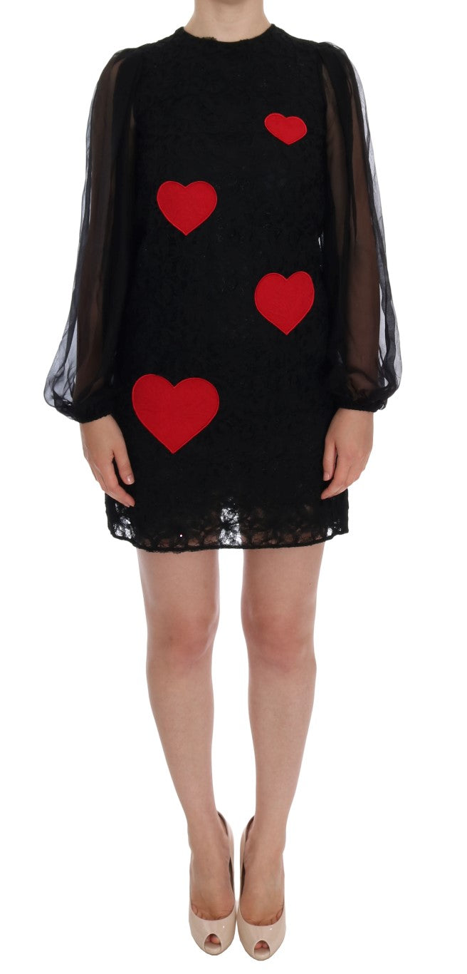 Black dress with red hearts on front