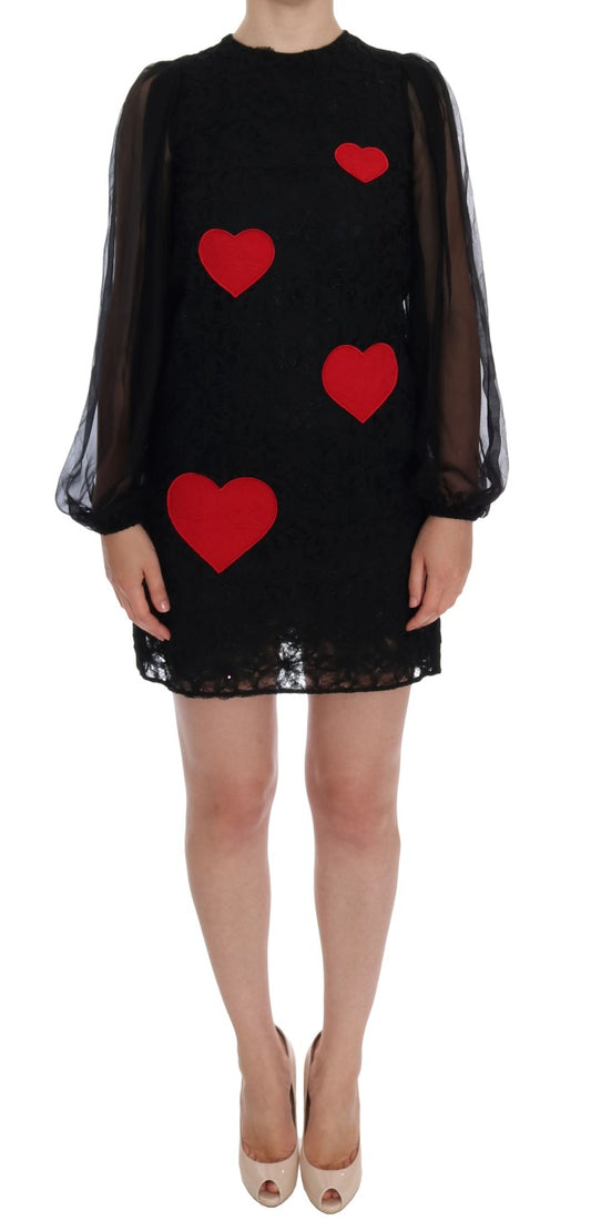 Black dress with red hearts on front