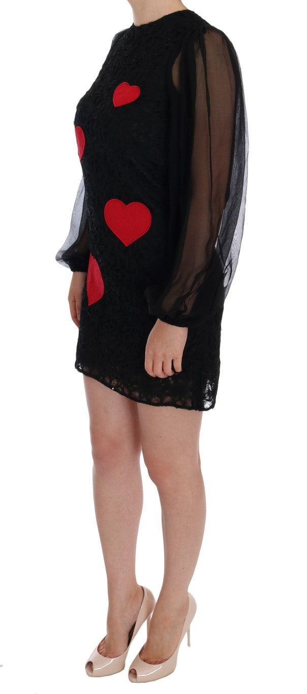Black dress with red hearts on front
