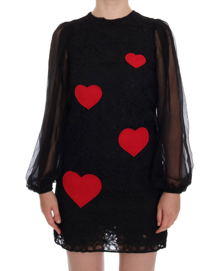 Black dress with red hearts on front