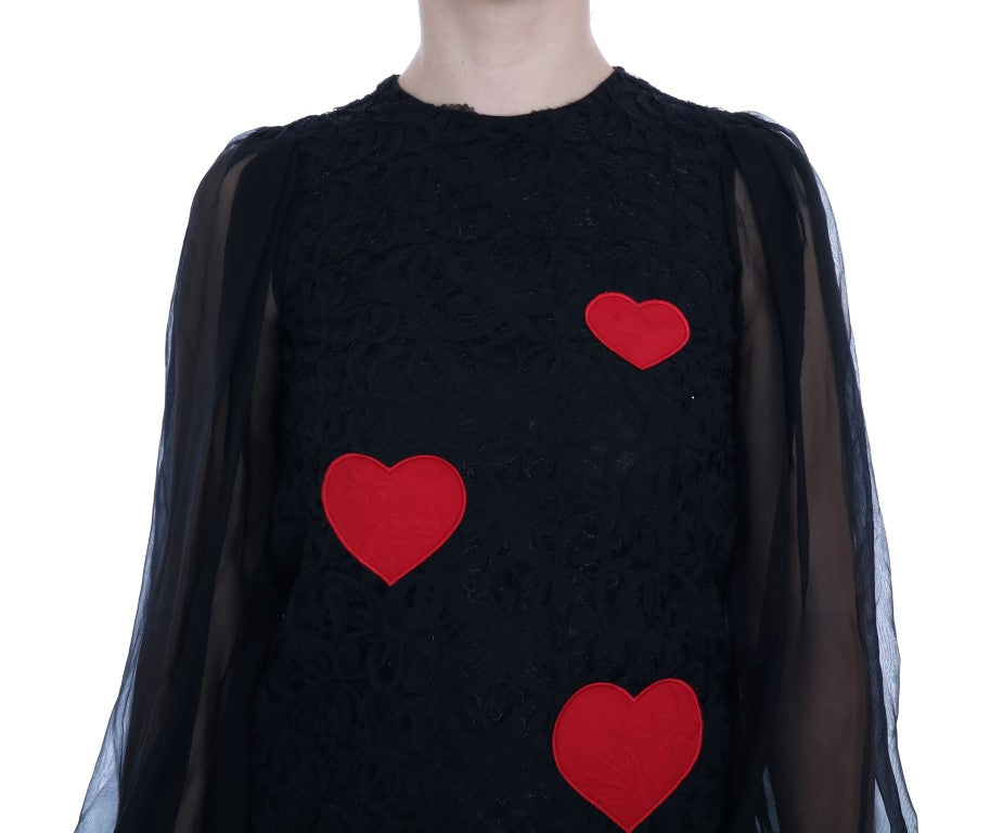 Black dress with red hearts on front