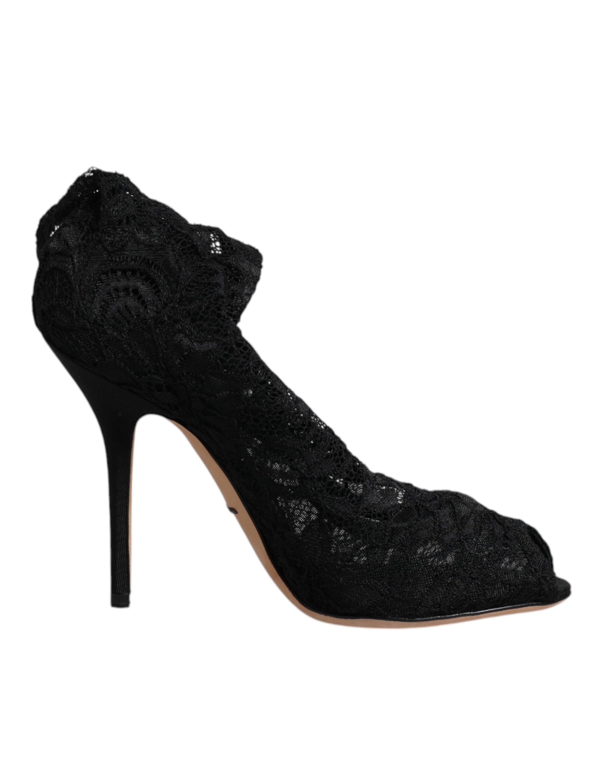 Black glittery high heel shoe