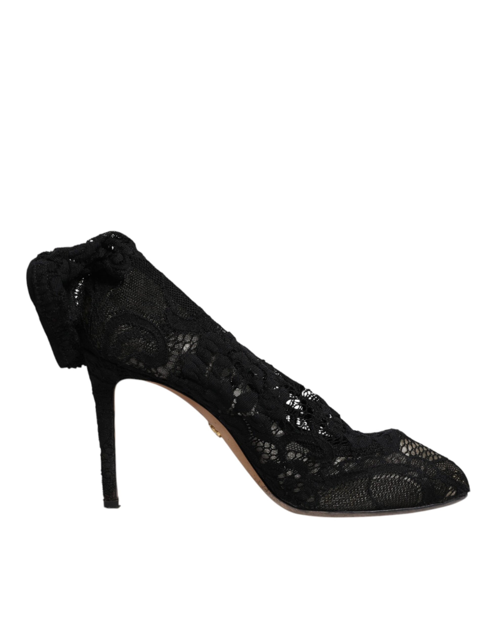 Black high heel shoes with embellishments