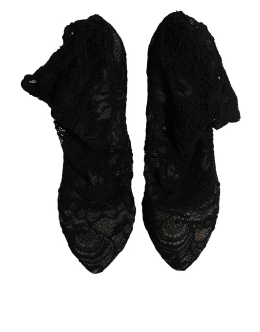 Pair of black lace shoes