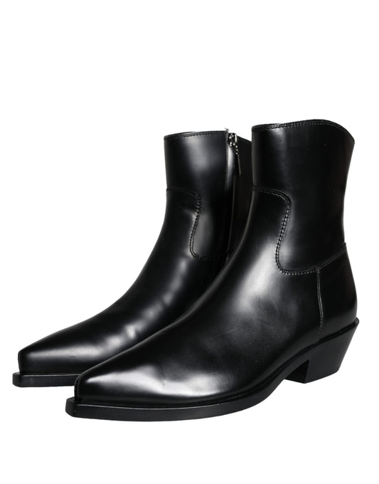 Pair of black leather boots