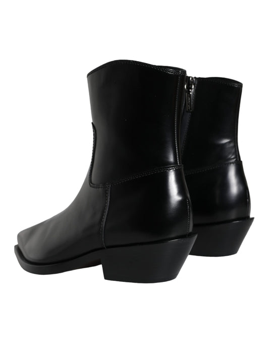 Pair of black leather boots