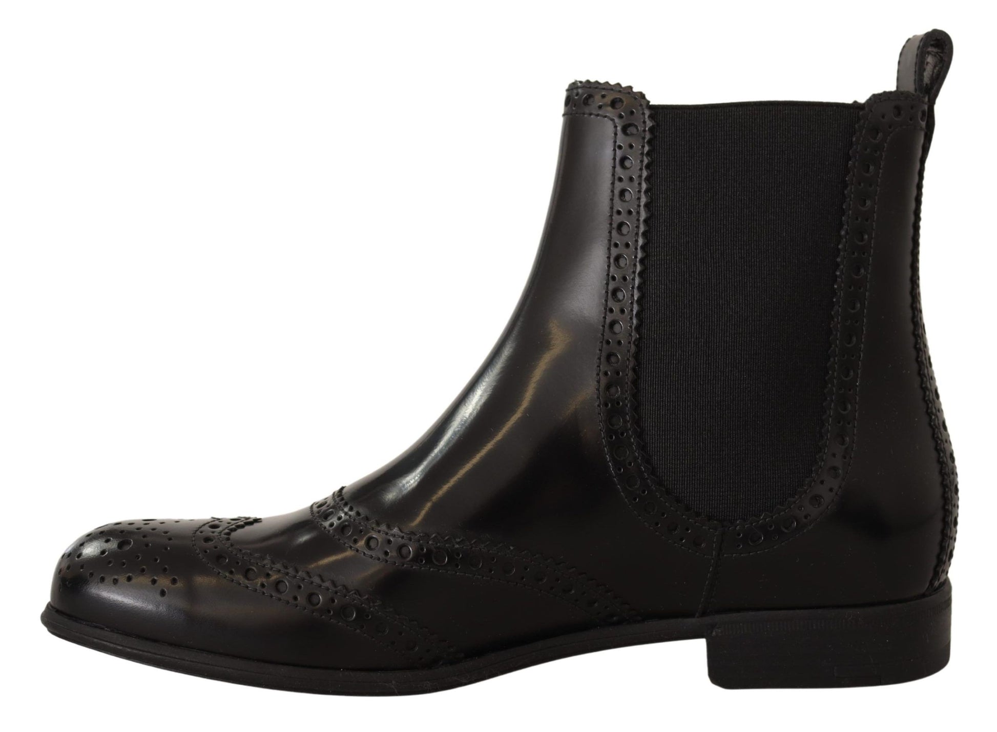 Black leather boot with lace-up front and side zipper