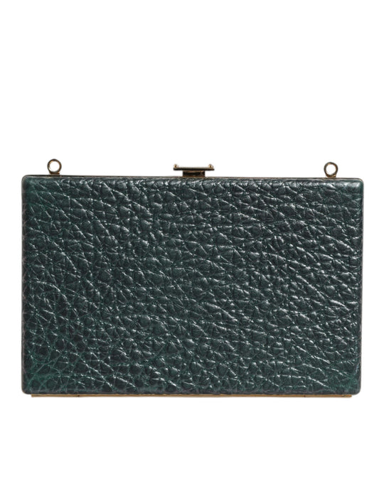 Small black leather clutch purse