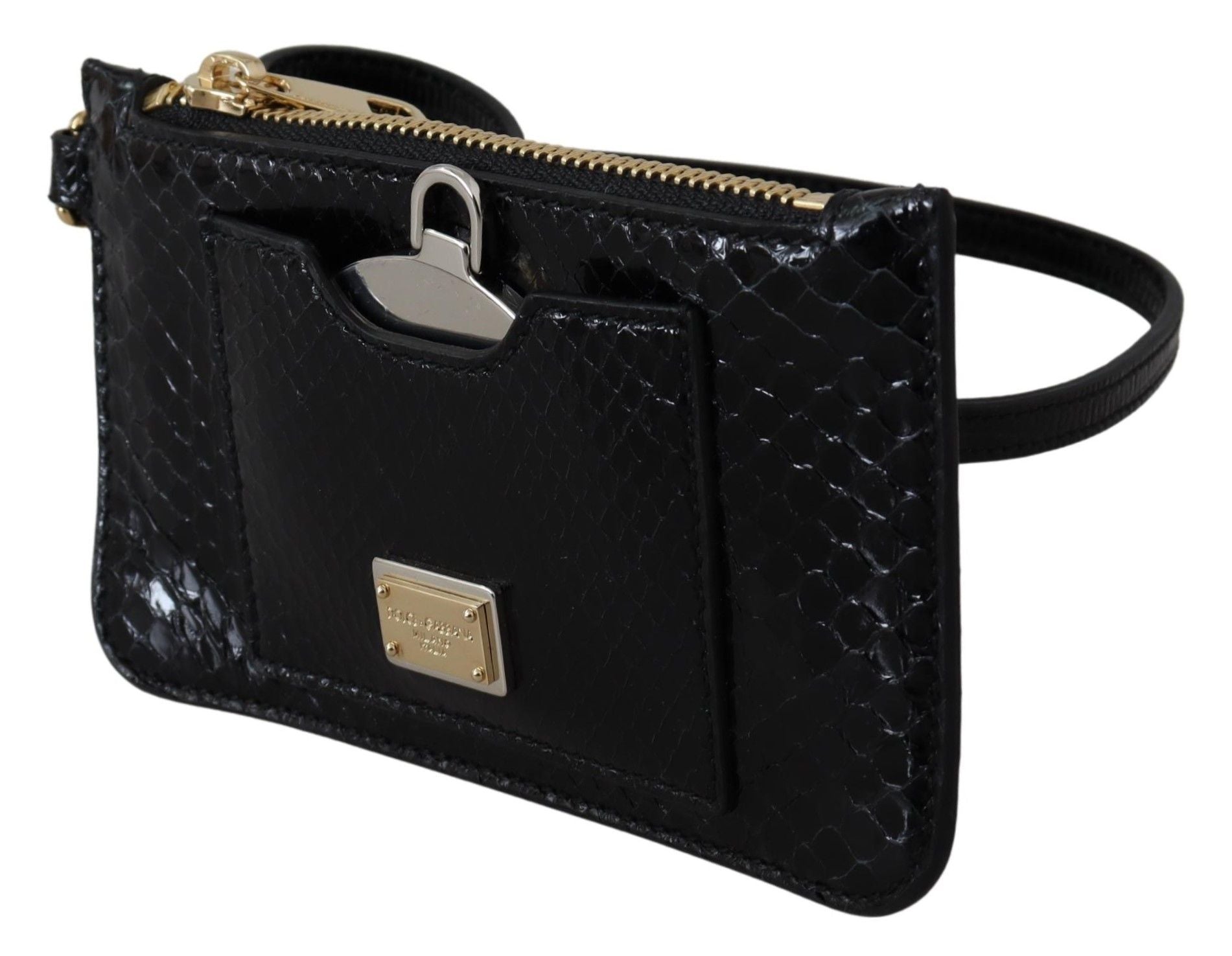 Black leather handbag with gold hardware