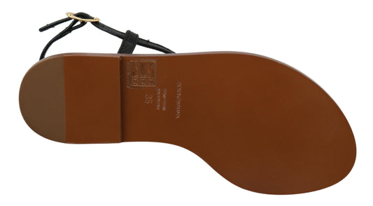 Brown leather shoe with laces and a tag