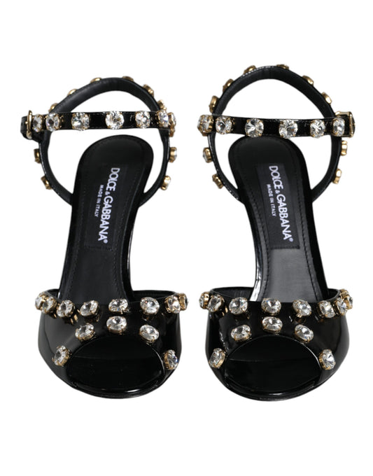 Black high heel shoes with gold studs
