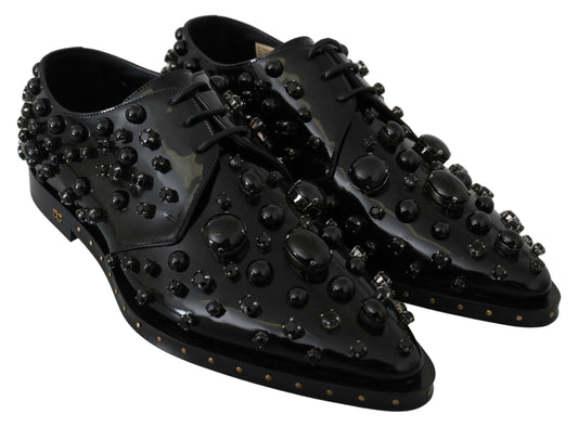 Black shoes with studs and rhinestones