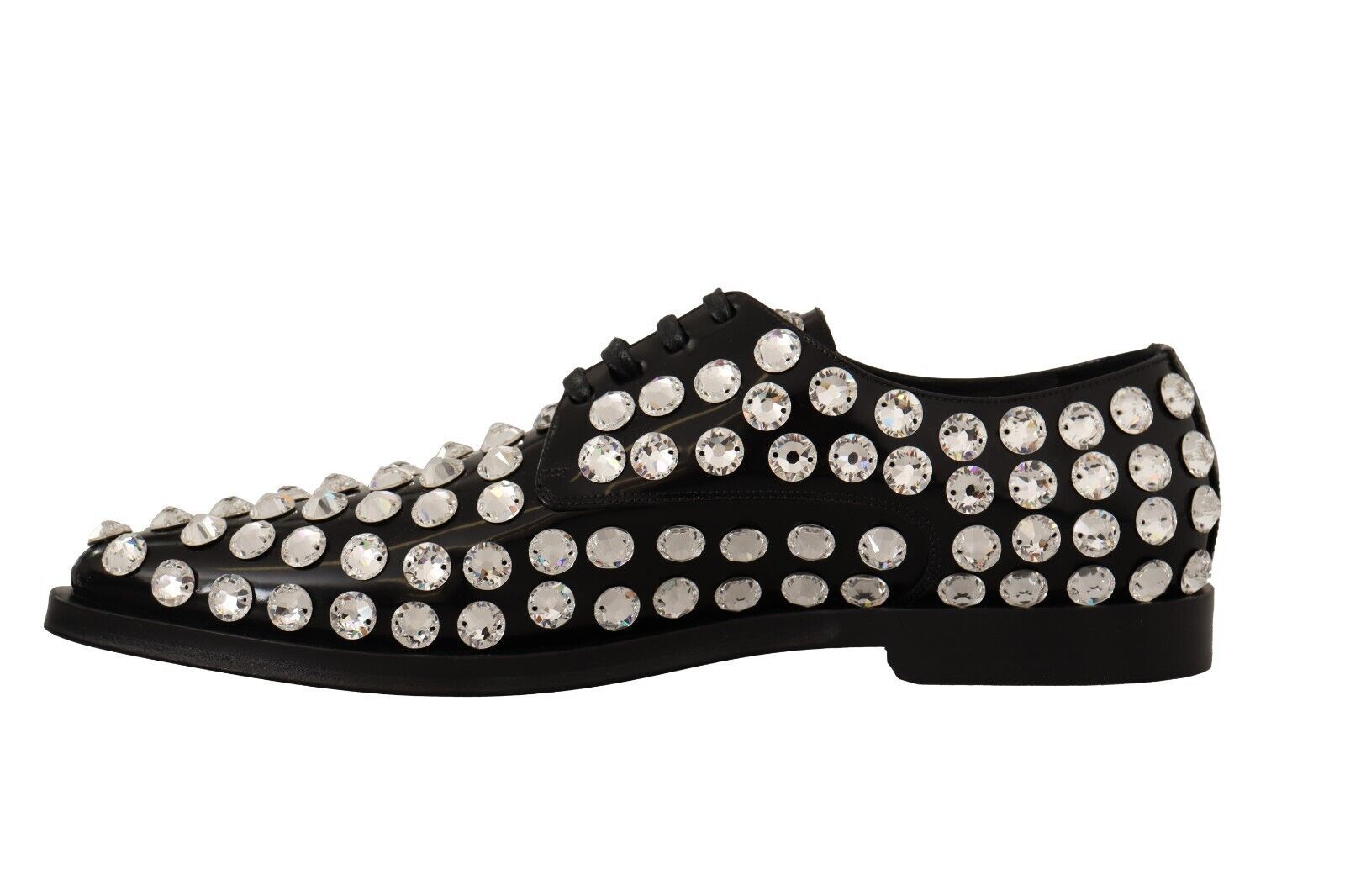 Black shoes with silver studs on top and bottom