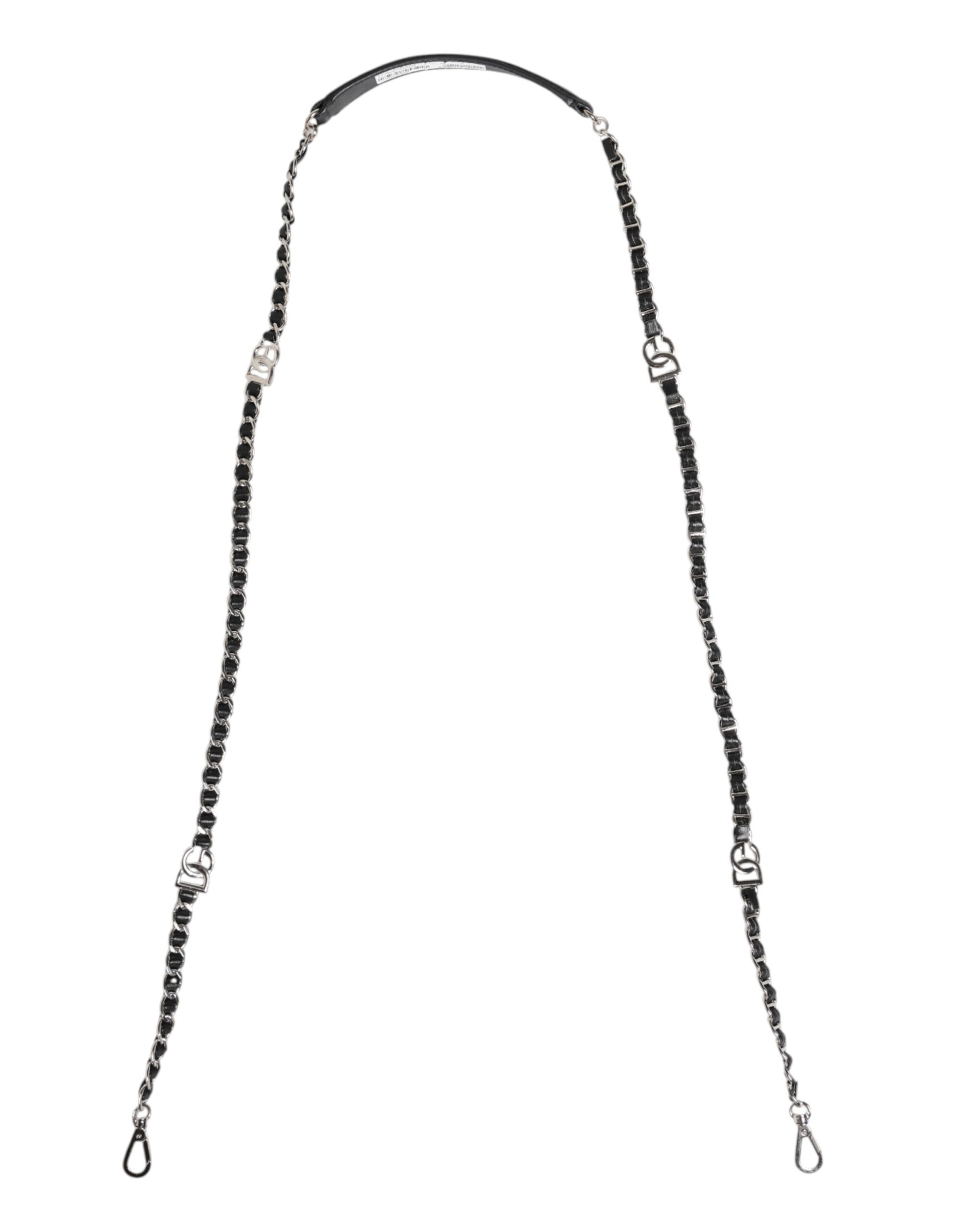 Black beaded necklace with silver clasp