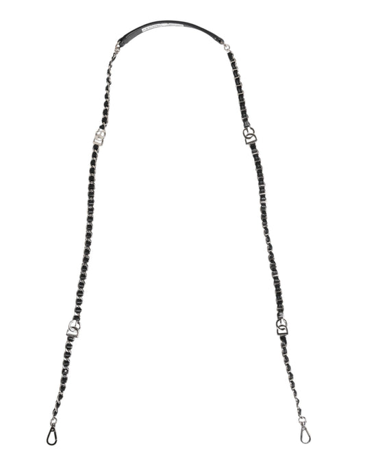 Black beaded necklace with silver clasp