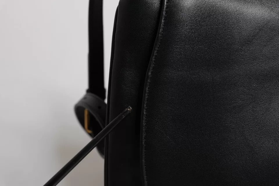 Black leather headphones case